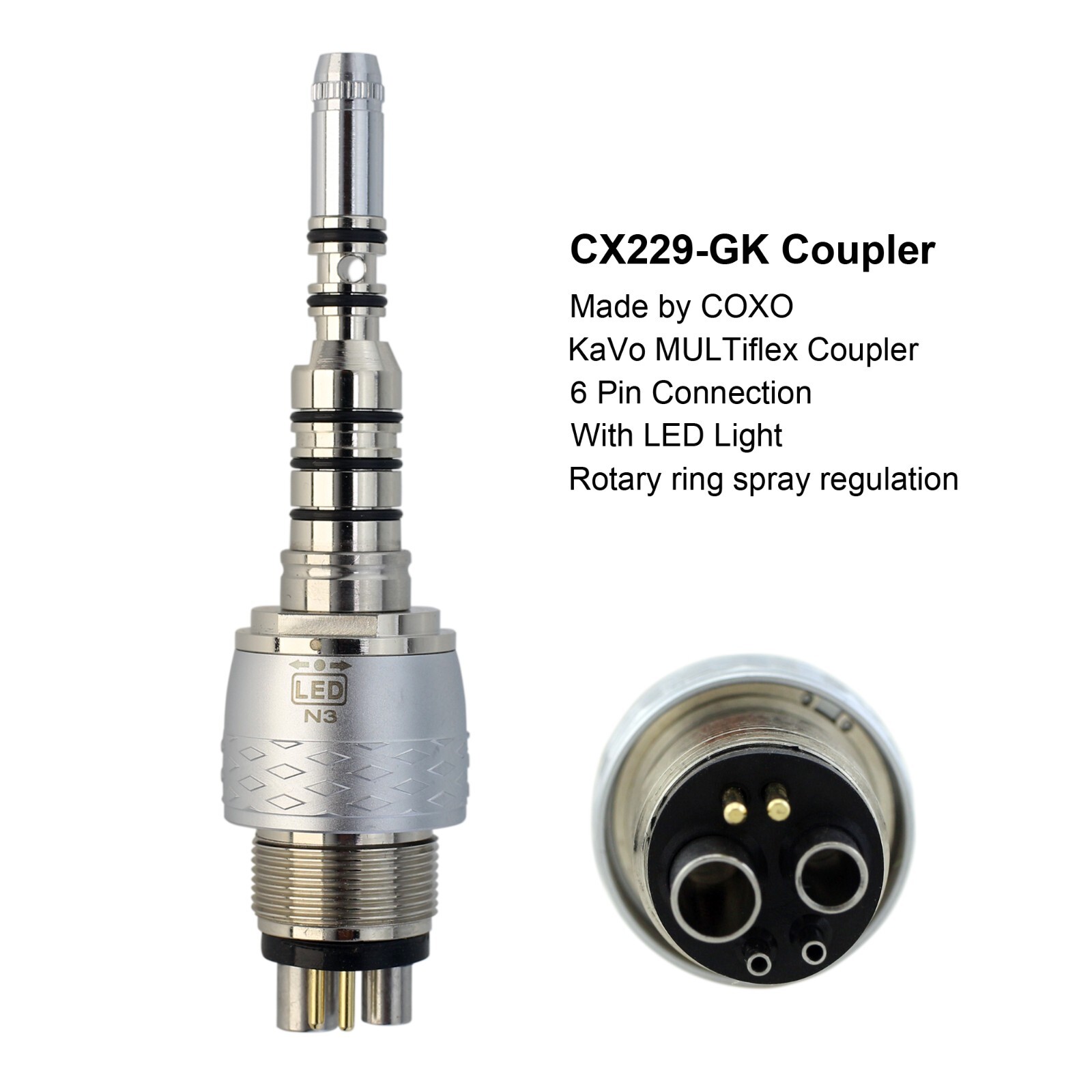 COXO Multiflex Dental Handpiece Coupler Quick Coupling Swivel 4 Hole 6 Pin NSK