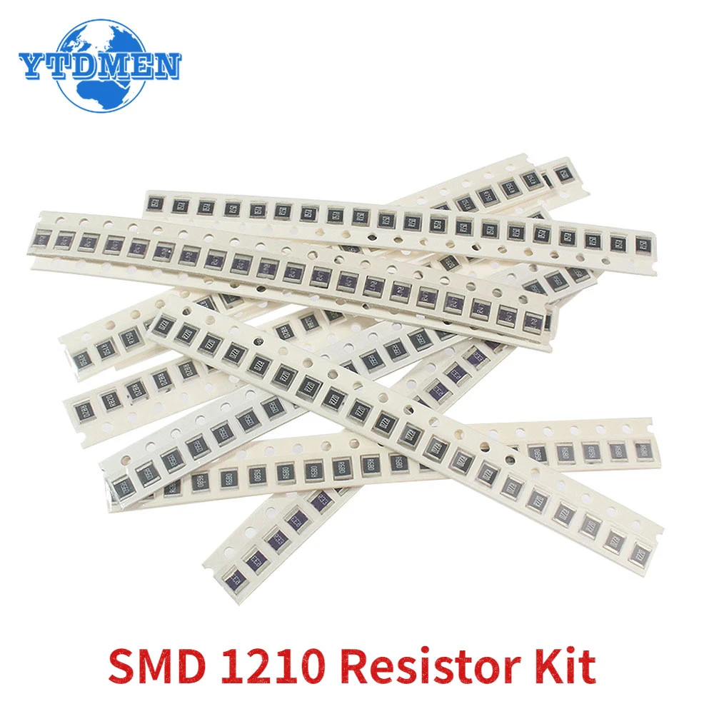 200PCS 1210 SMD Resistor Kit 0.1Ω-0.82Ω 1% Alloy 10 Values Assorted Set Pack