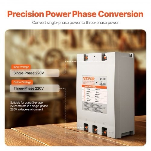 VEVOR 3 Phase Converter 20HP 70A 220V Single to 3 Phase 220V-240V NEW!! Open Box