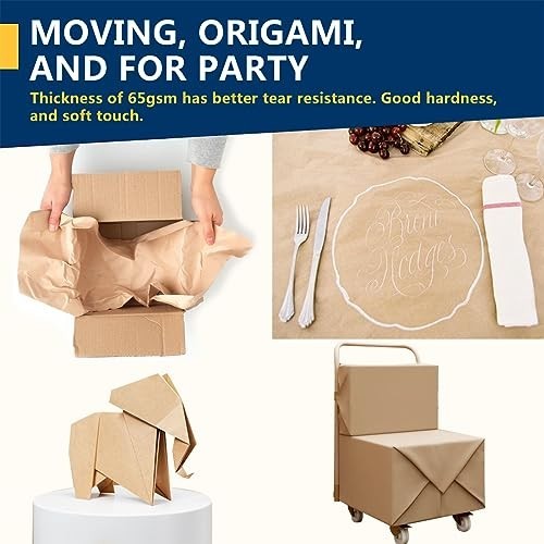 17.5″ x 1200” Brown Kraft Paper 50 lb Basis Thick Roll Packaging Shipping NEW**
