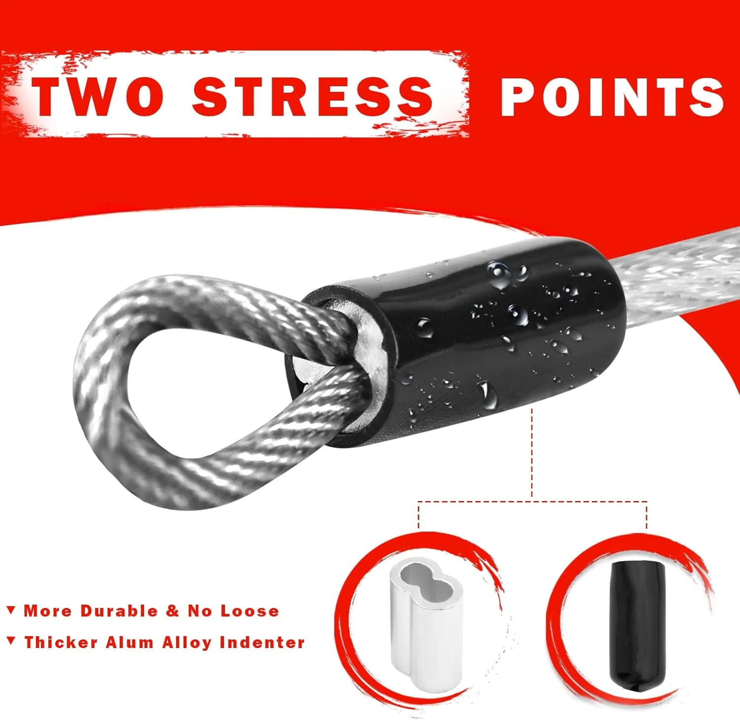 1/8inch Stainless Steel Security Cable 4/6/10/15FT Luggage Lock Safety Wire Flex