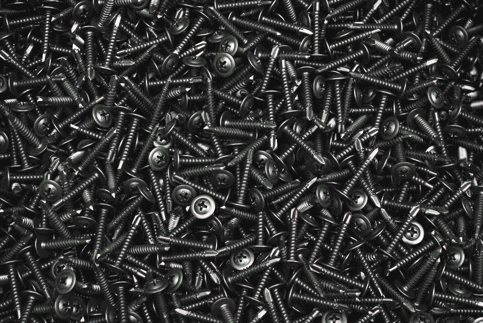 (1000) Plain Black Phillips Mod Truss Head 8 x 1 Self-Drilling #8 Trim Tek Screw