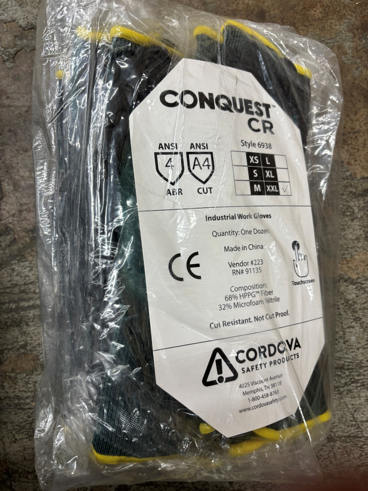Cordova 6938XXL Conquest CR High Performance Polyethylene Generation² Lot of 12