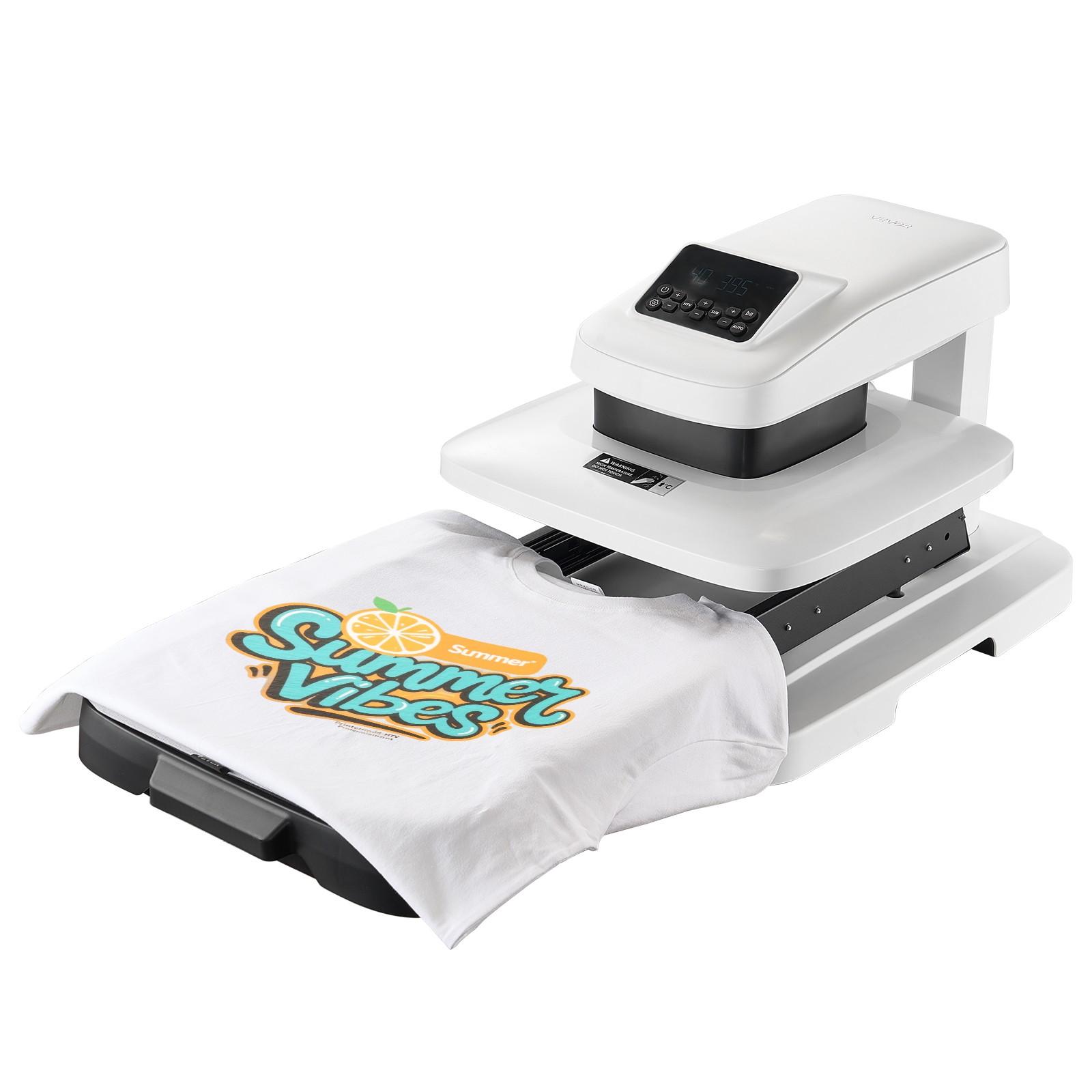 VEVOR Auto Heat Press Machine T-Shirt Press Machine 15 x 15 in Heat Plate White
