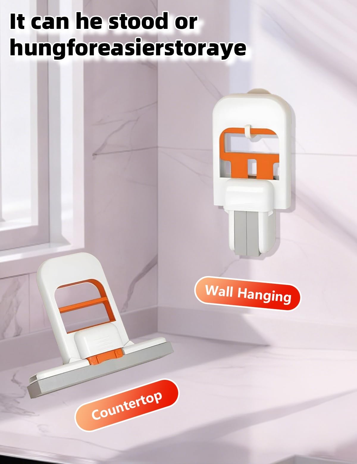 Self Squeezing Mini Mop, Foldable 5.90*5.51 * 2.36 in/15x14x6 cm, White