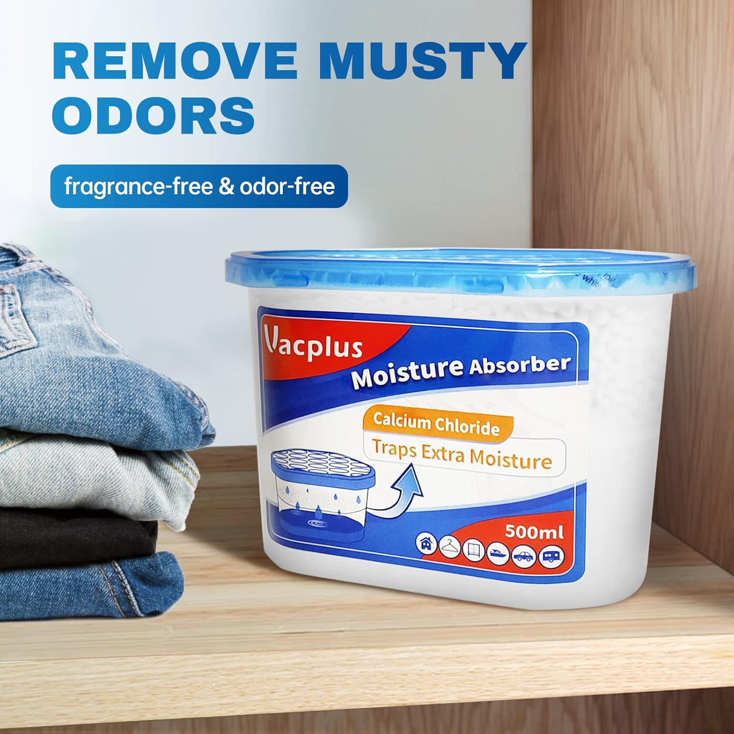 Vacplus Moisture Absorbers, 10.5 Oz Humidity Absorber Boxes Attracts Extra Moist