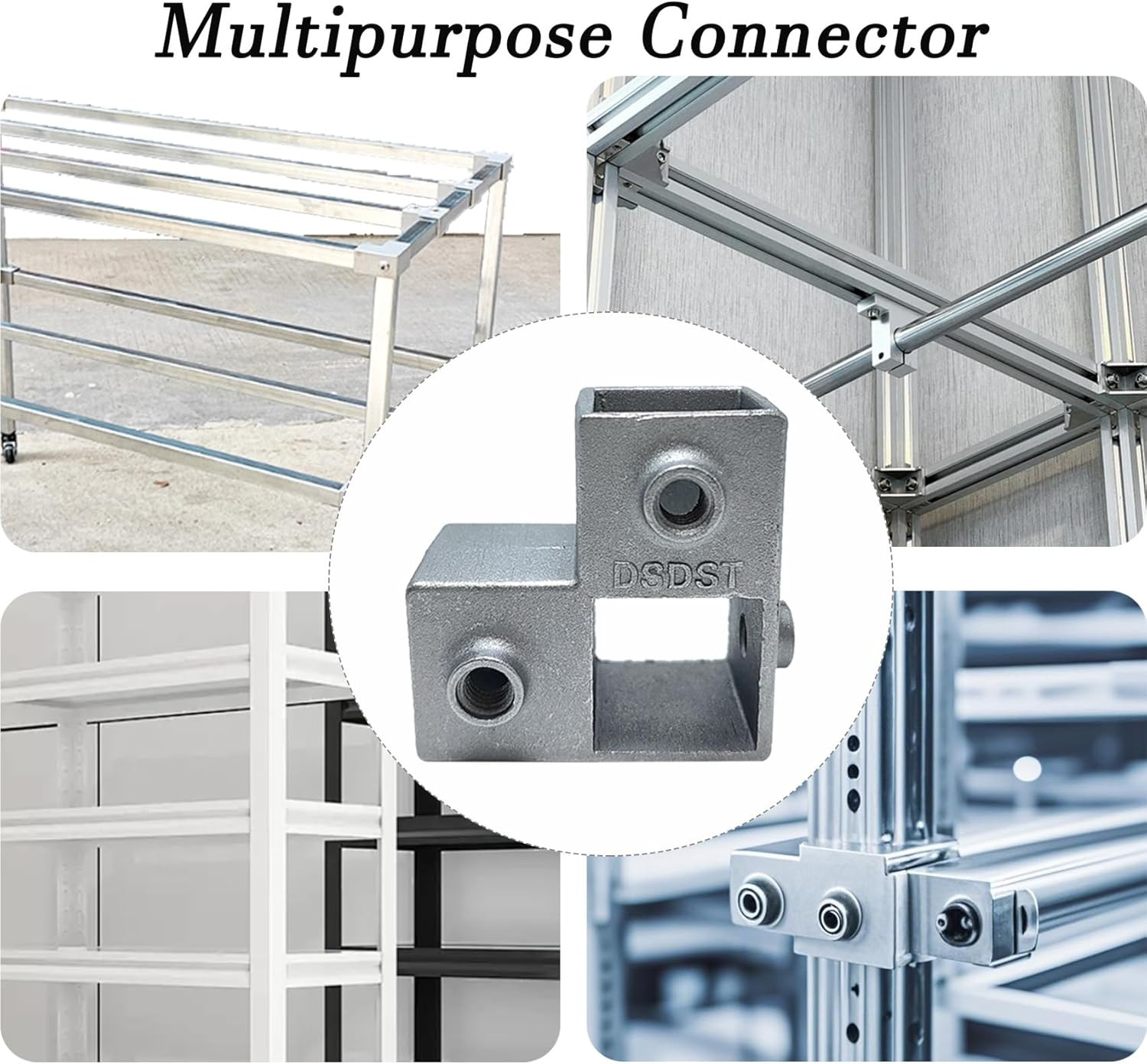 8 Pcs 25mm Aluminum Alloy 4-Way Square Tube Connectors for Structural Support