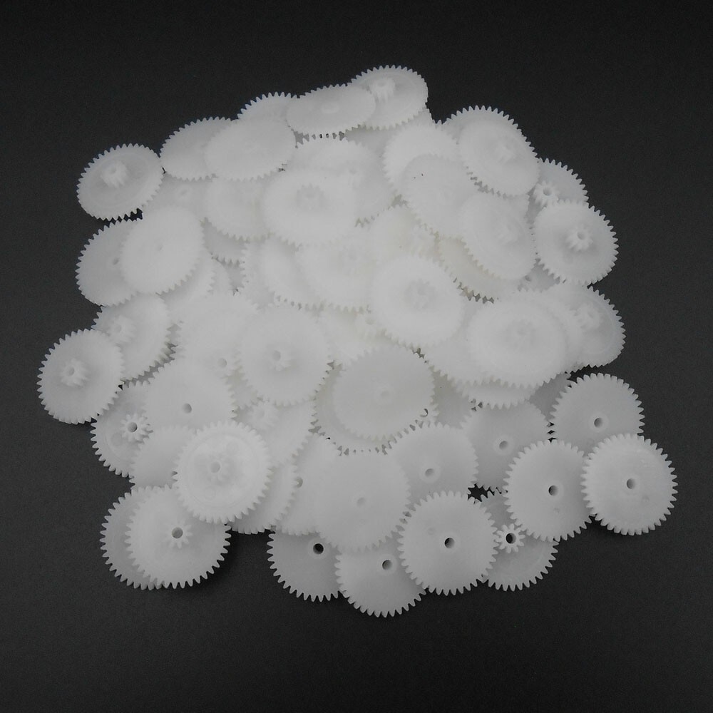 50Pcs X 0.5M Plastic Spindle Double Gear Bilayer 40T +10T Bore 2MM 2.05MM 40102B