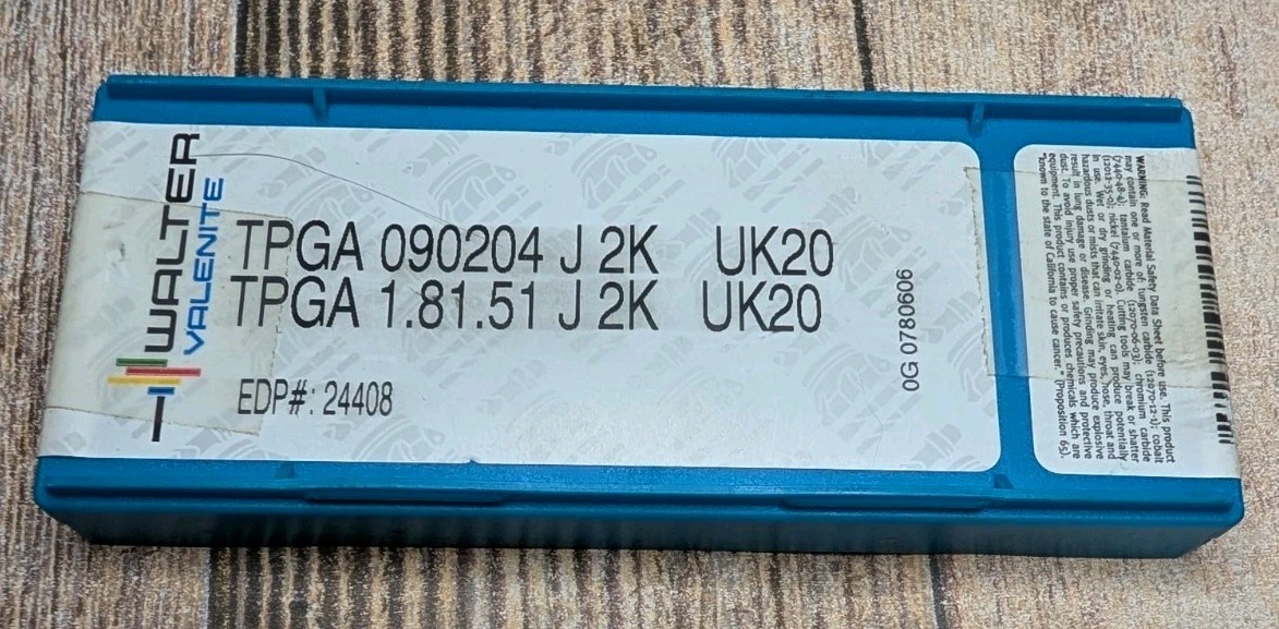 WALTER VALENITE CARBIDE INSERTS QUANTITY 10 TPGA 090204 2K UK10 1.81.51 2K UK10