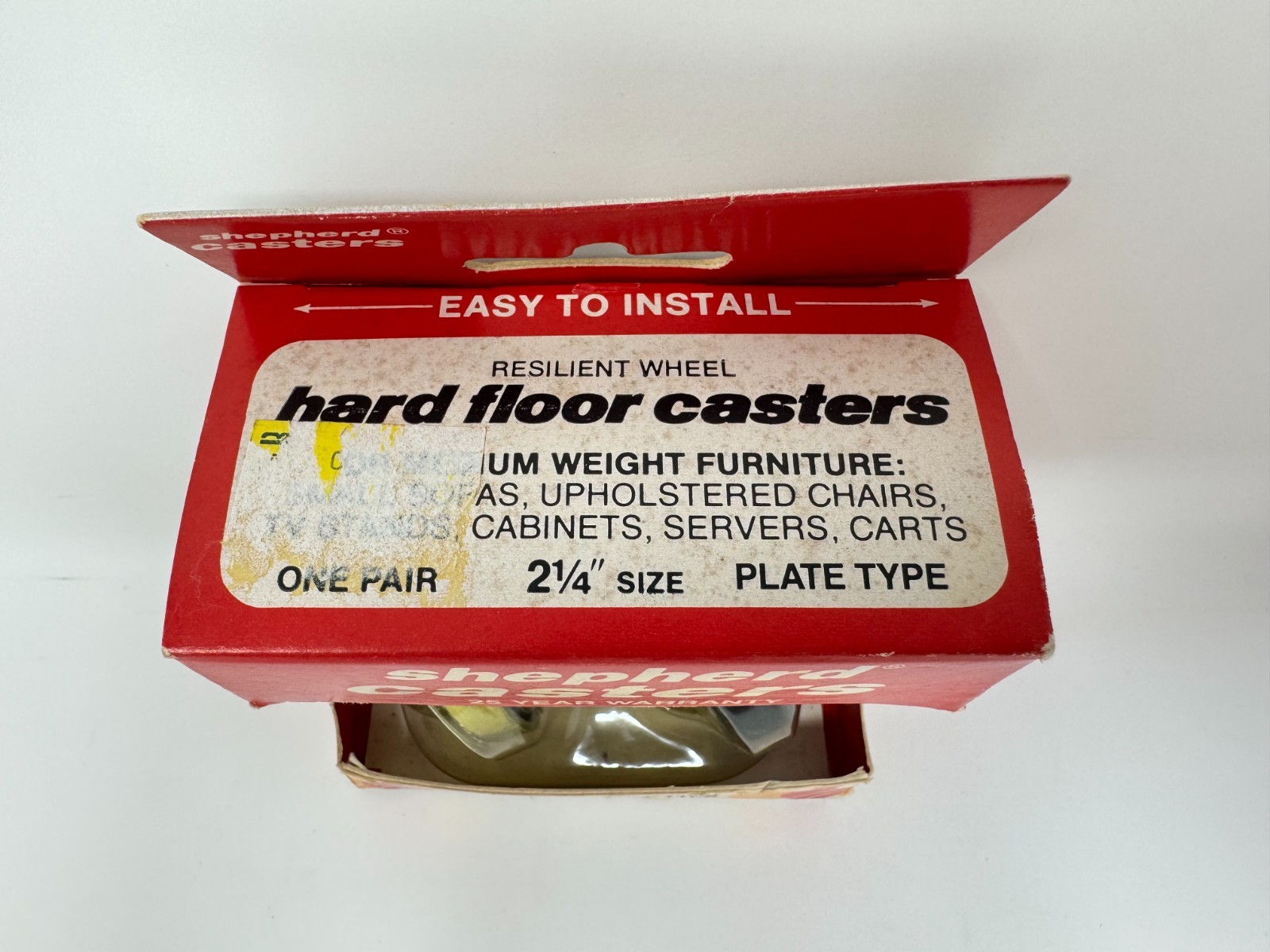 Shepherd 2 1/4 Casters Pair Stem 9319 63MM Plate Type Hard Floor Wheel