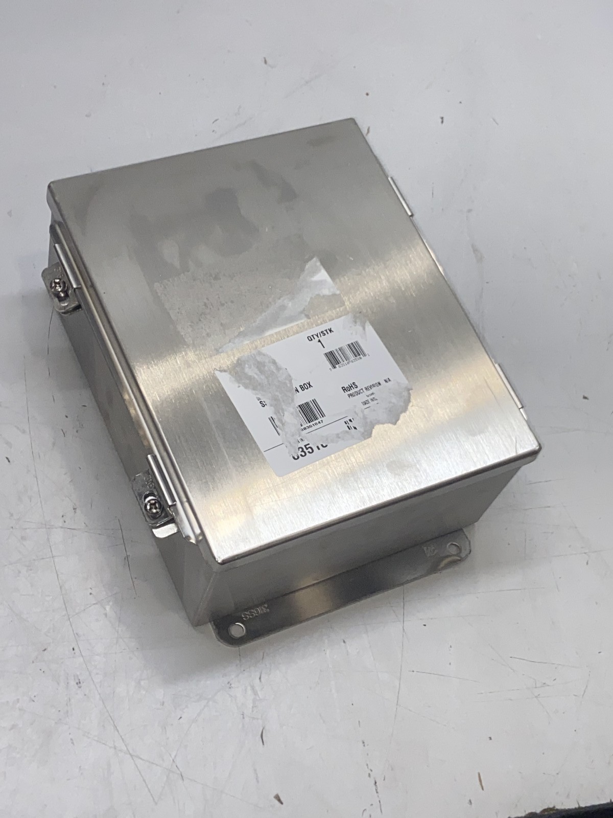 Hoffman A1008NFSS6 Junction Box 10x8x4 Stainless Steel 316L NEMA 4X Clamp Cover