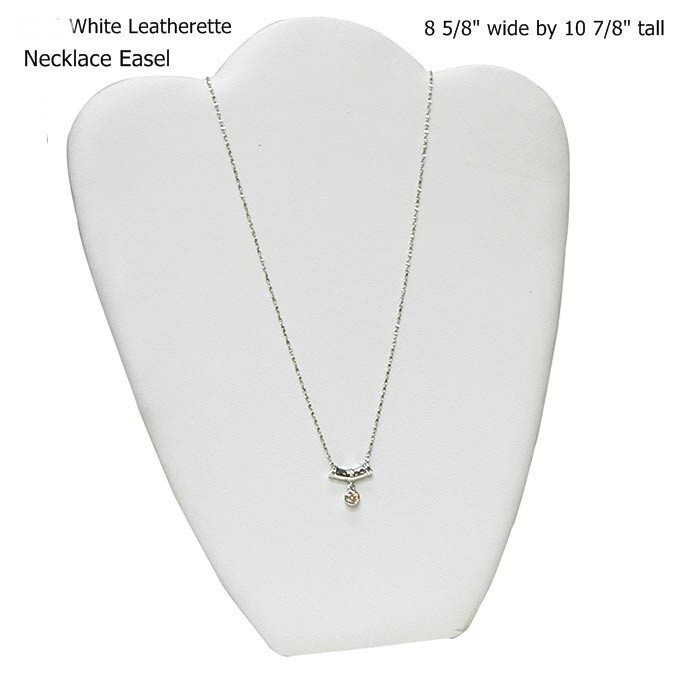 1 White Necklace Pendant Chain Easel Back Jewelry Displays 8 5/8″W x 10 7/8″H