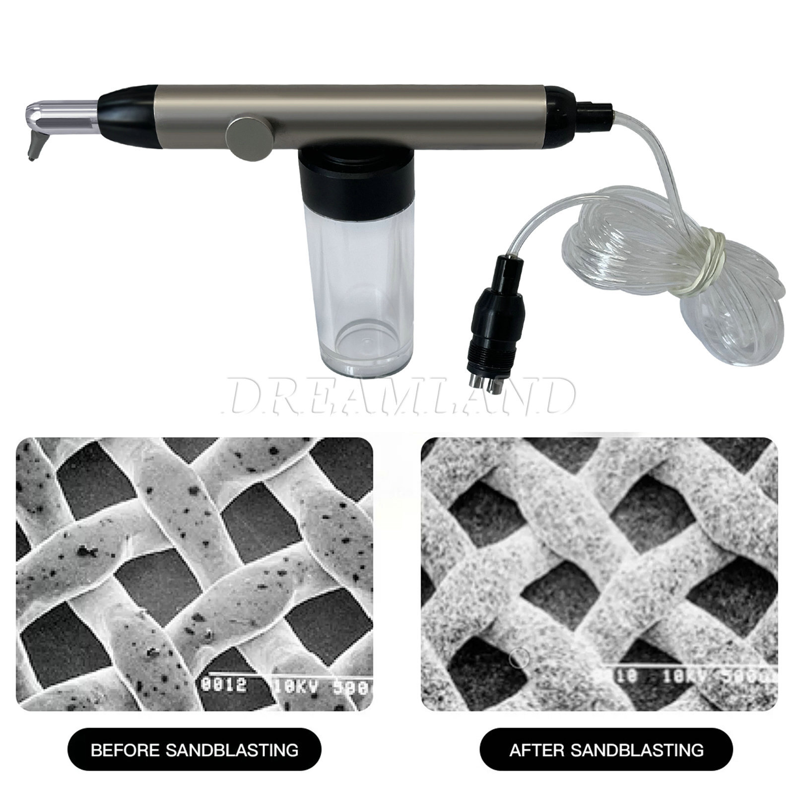 Dental Aluminum Oxide Micro blaster Air Abrasion Microetcher Sandblaster 4 Holes