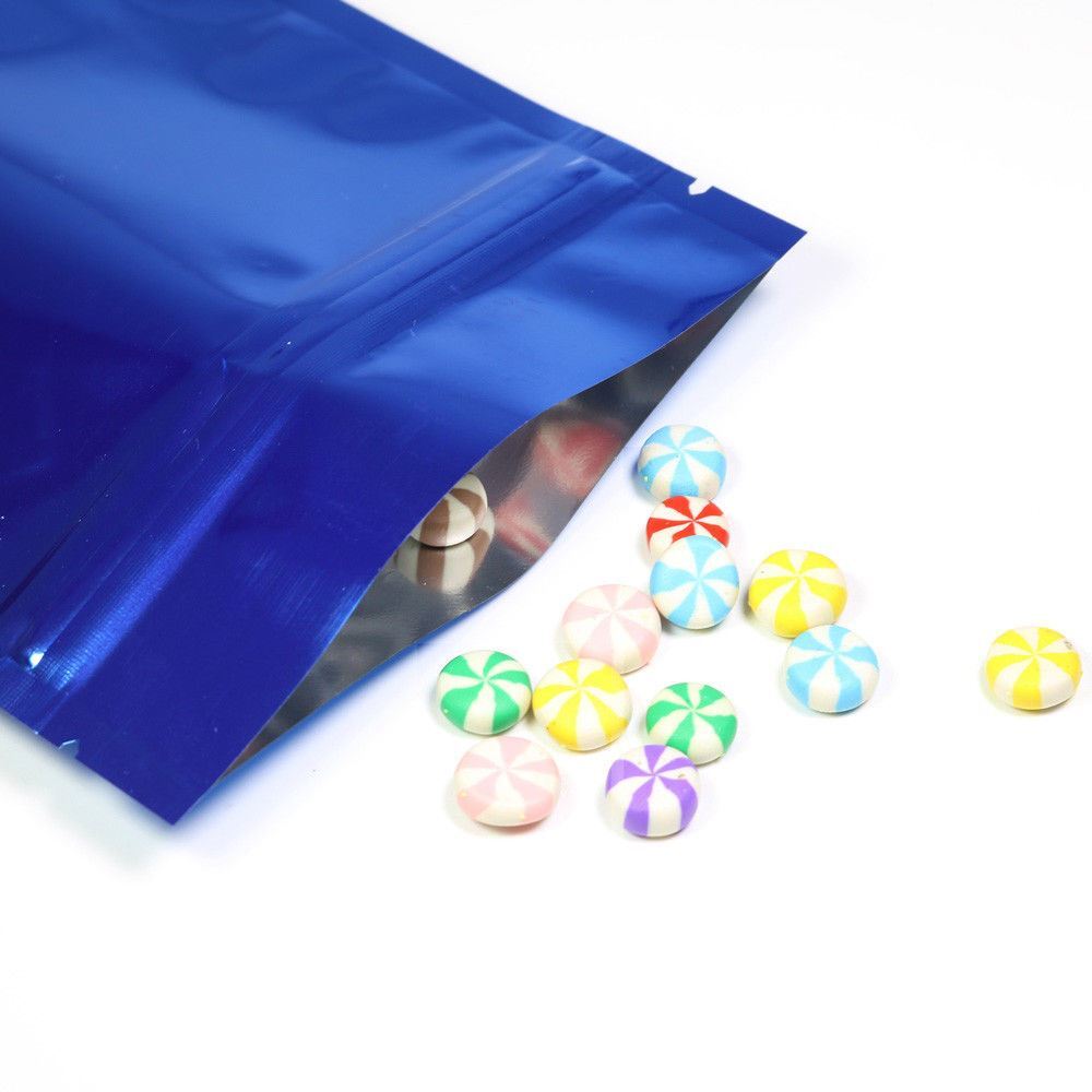 4x6in Both Sided Glossy Blue Foil Mylar Zip Seal Bag w/ Heat Sealing Machine B31