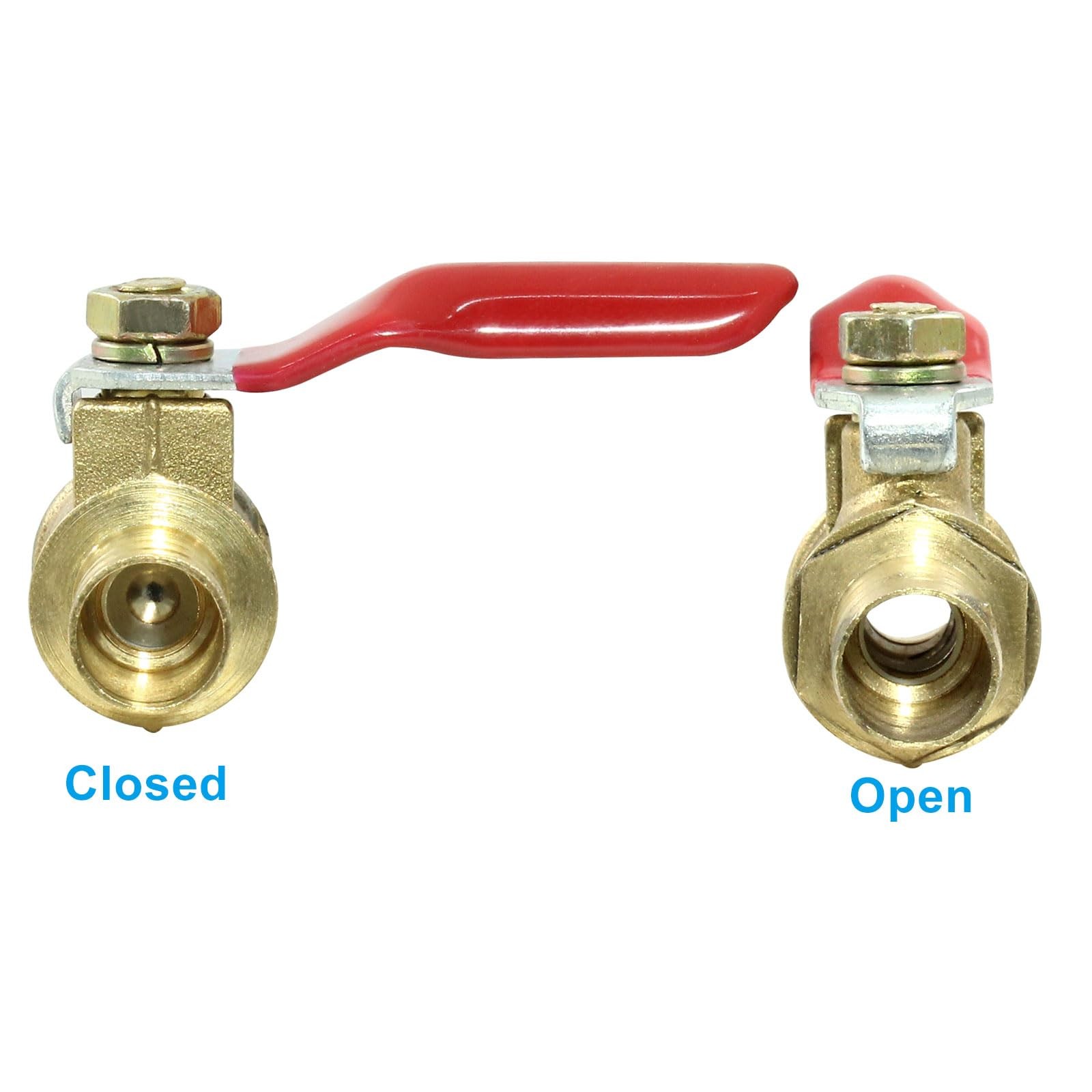 4 Pcs 3/8 Inch Hose Barb Ball Valve, Mini Brass Shut Off, Pipe Tubing Fitting ..