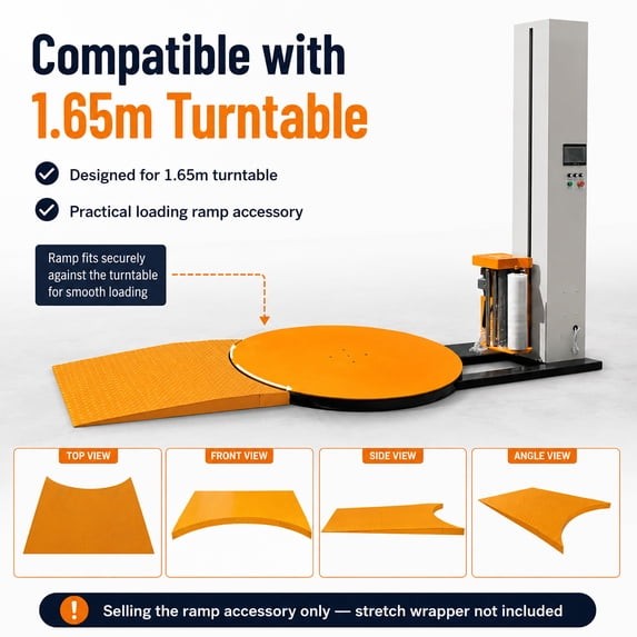4400LBS Stretch Wrapper Machine W/ Ramp 2 Ton Loading Ramp 55.1″ x 59.1″ x 3.1″
