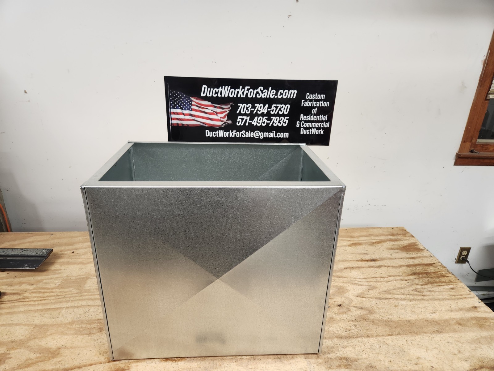 hvac stand return air box duct 17.5″x21″x16″ tall ..22 gauge metal Heavy Duty