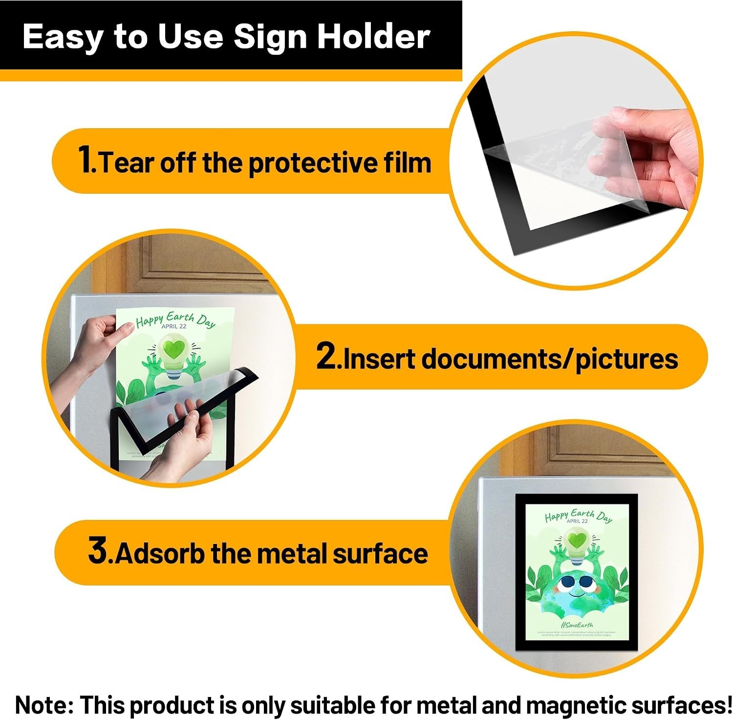 Magnetic Picture Holder Set – 20-Pack 8.5×11 Magnetic Frames