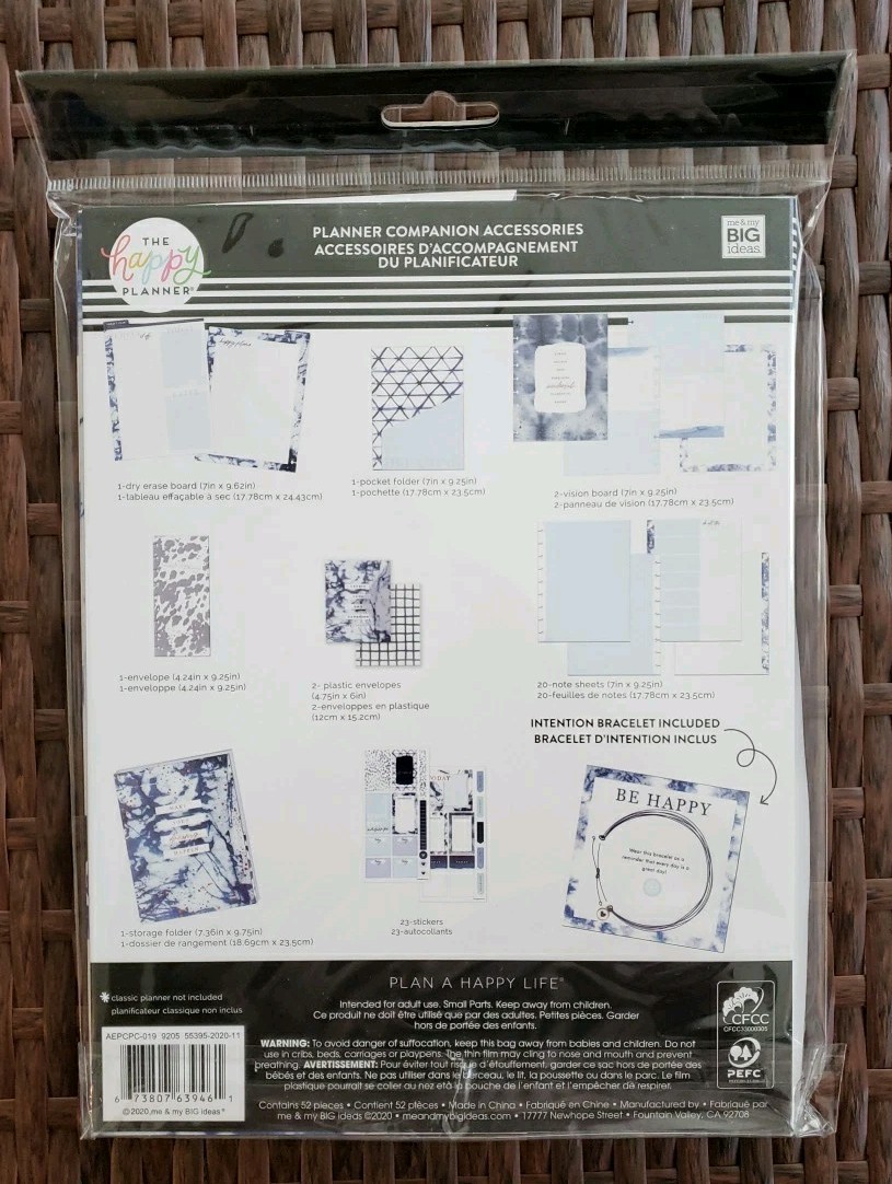 The Happy Planner Classic Planner Companion – Indigo Tie Dye 52 Pieces