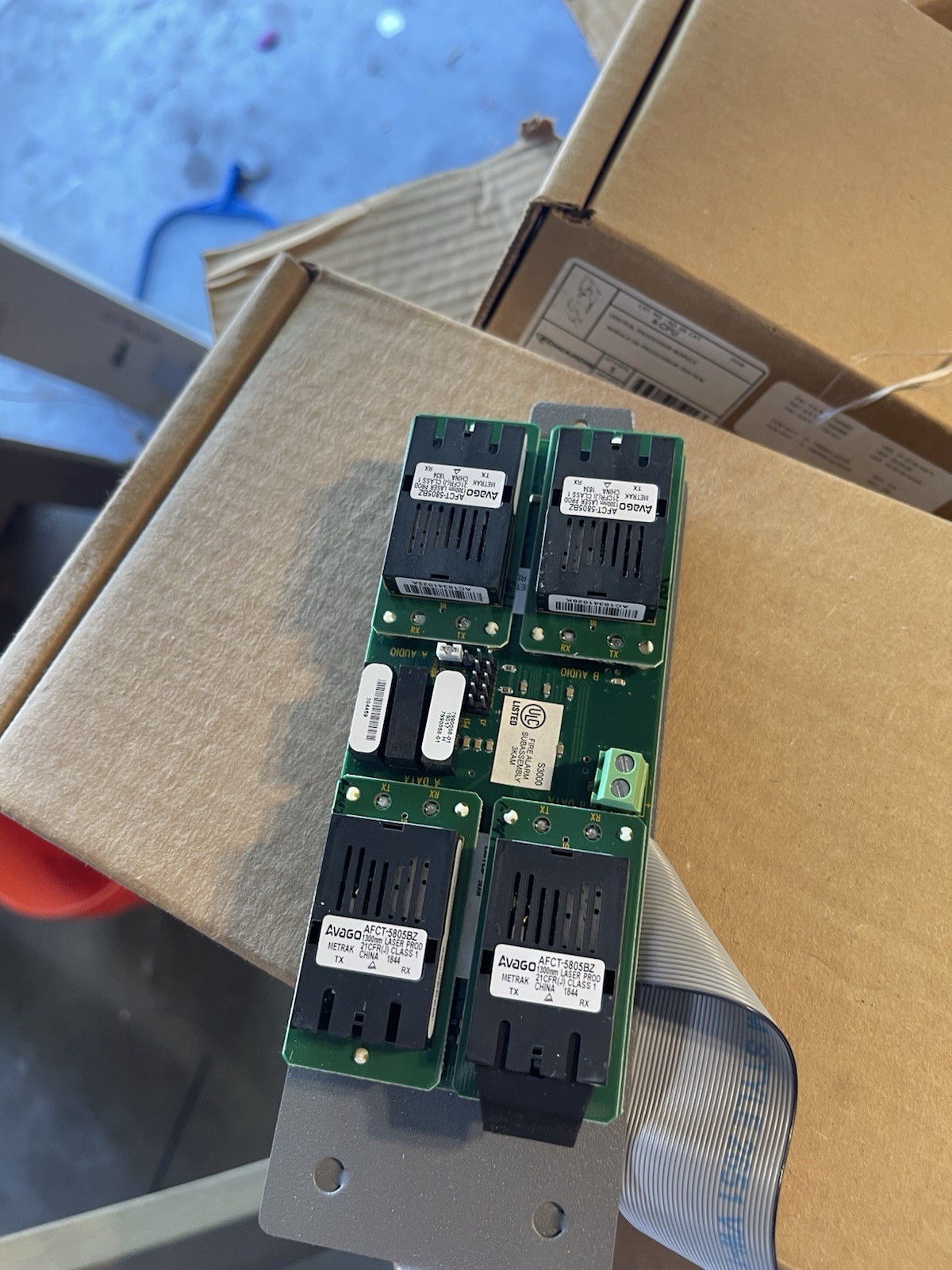 EST EDWARDS SMXHI2 PLUG IN HIGH OUTPUT SINGLE MODE FIBER OPTIC TRANSCEIVER
