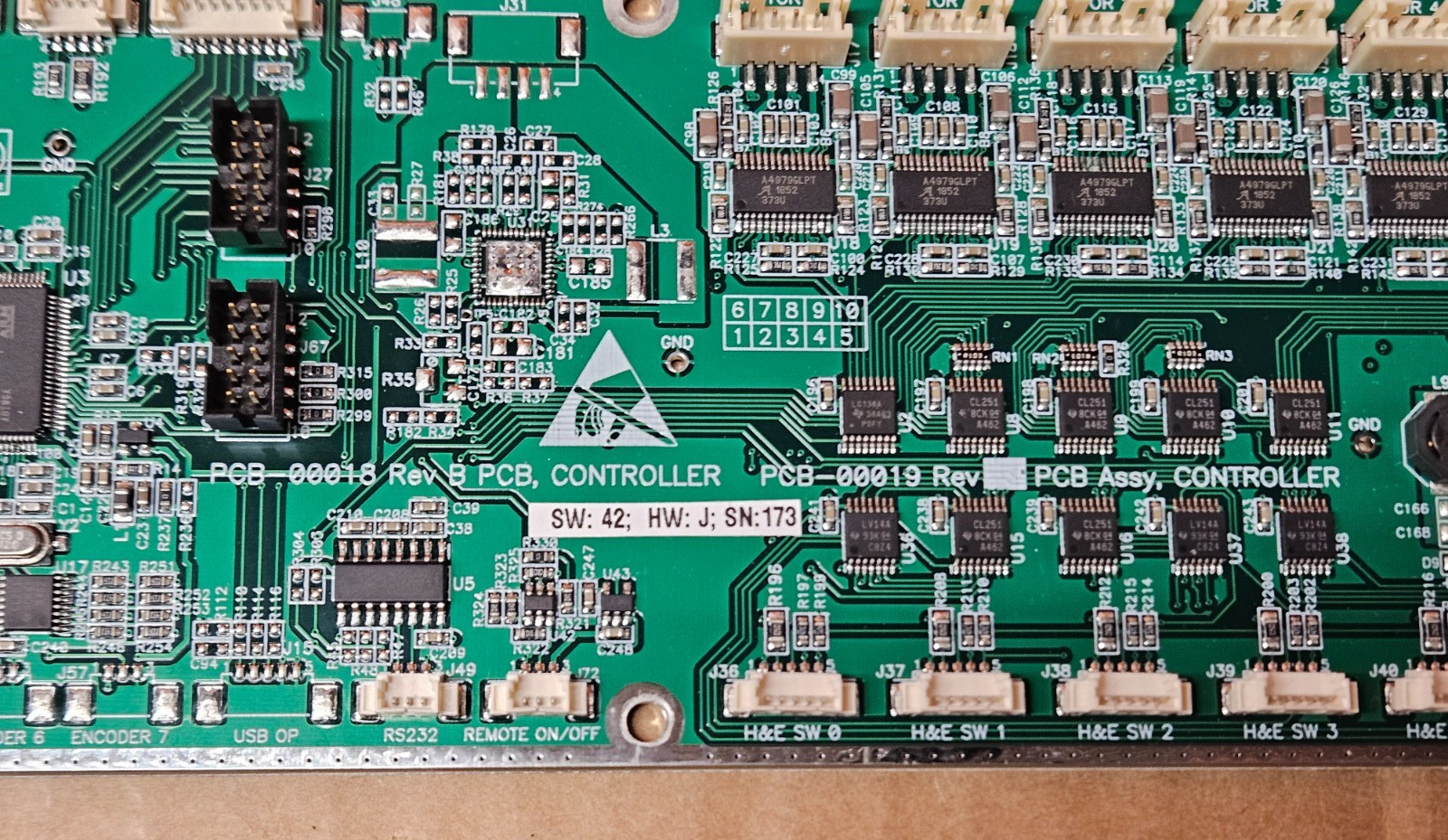 Accellix Analyzer Controller PCB Assembly PCB-00018 Rev B SW 42 HW J SN 173
