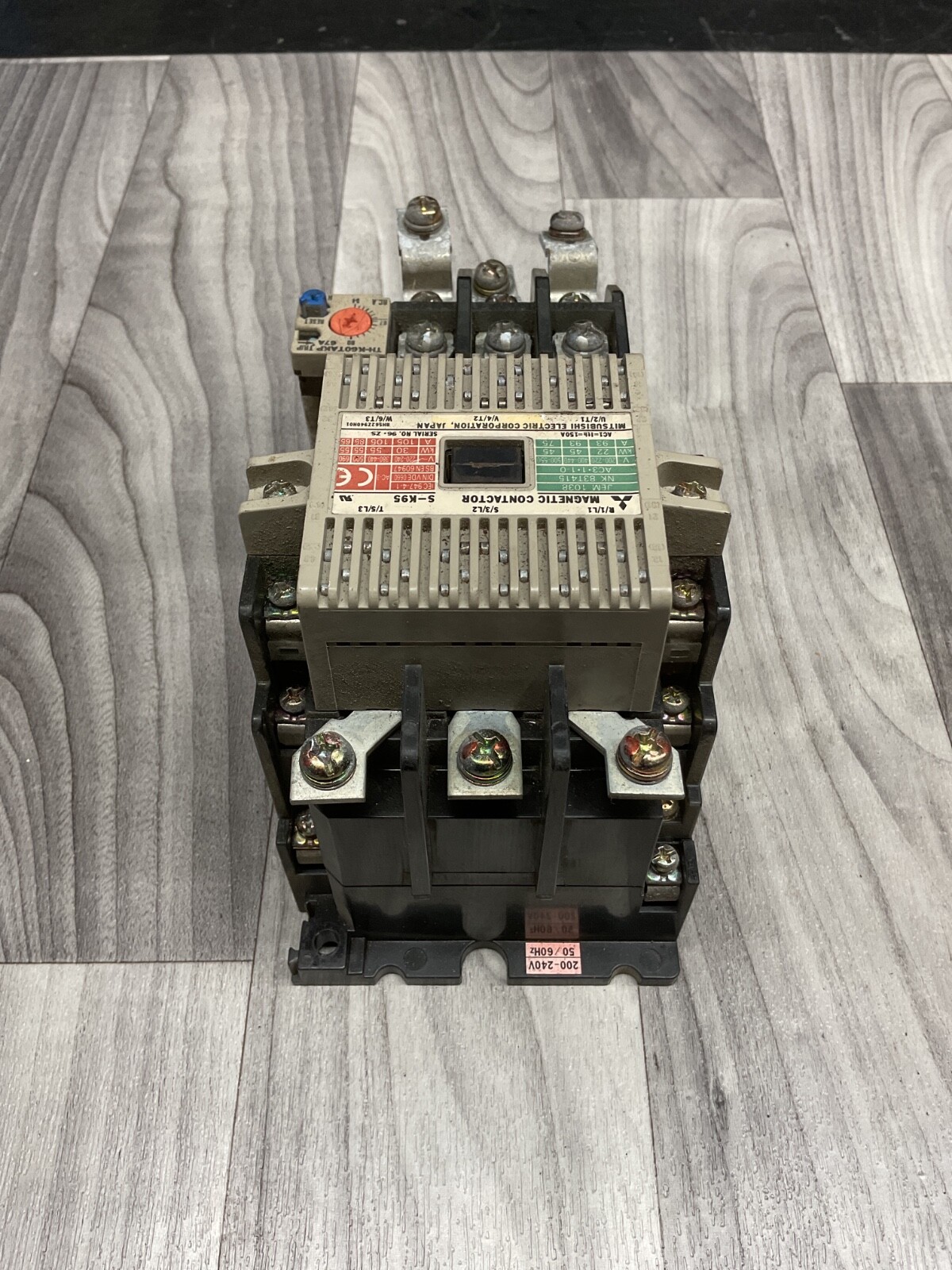 MITSUBISHI MAGNETIC CONTACTOR S-K95 W/ OVERLOAD RELAY TH-K60TAKP #4004E140PR6