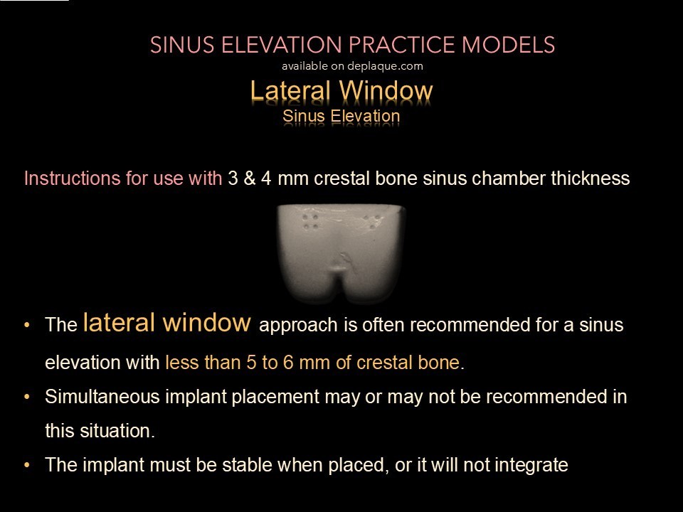 Lateral Window Sinus Elevation Drill Set, with elevator instrument set