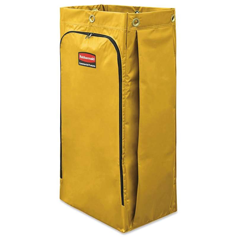 Rubbermaid? Commercial Vinyl Cleaning Cart Bag, 34 gal, Yellow, 17 1/2w x 10 1/2