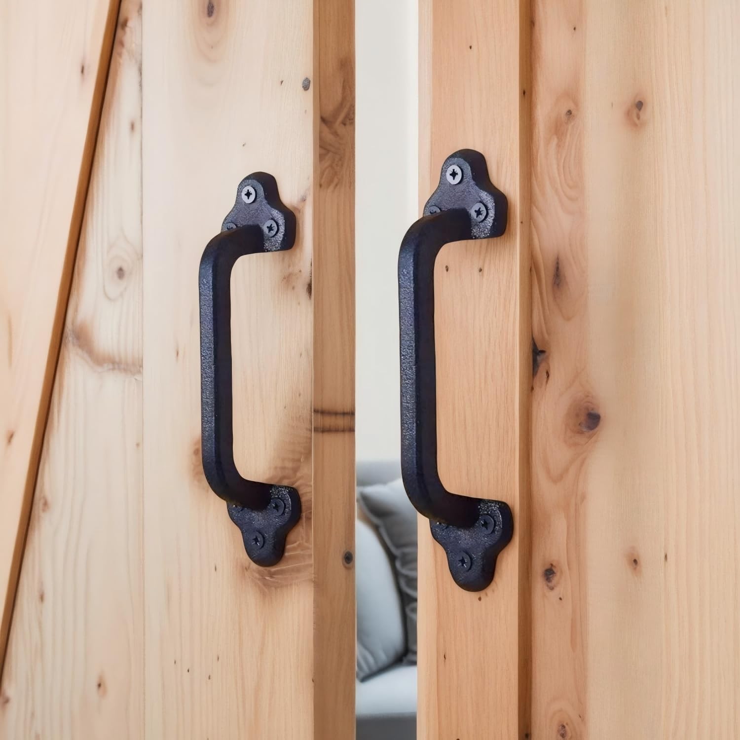9 Inch Rustic Barn Door Handle, for Sliding Barn Door | Solid Metal Material,…