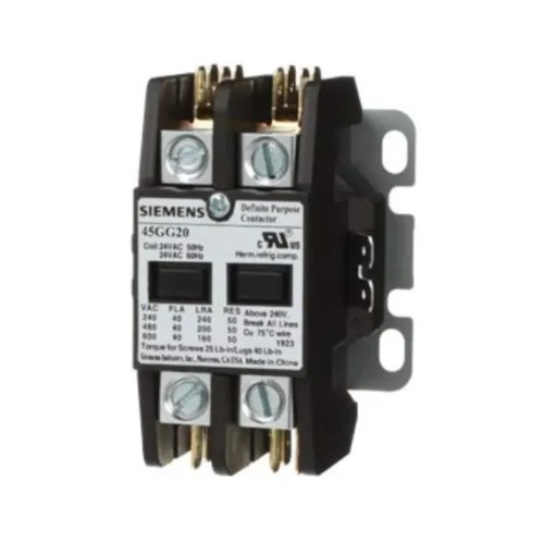 45GG20AG Siemens Definite Purpose Contactor 2-Pole 40A 208-240VAC For 45 Series