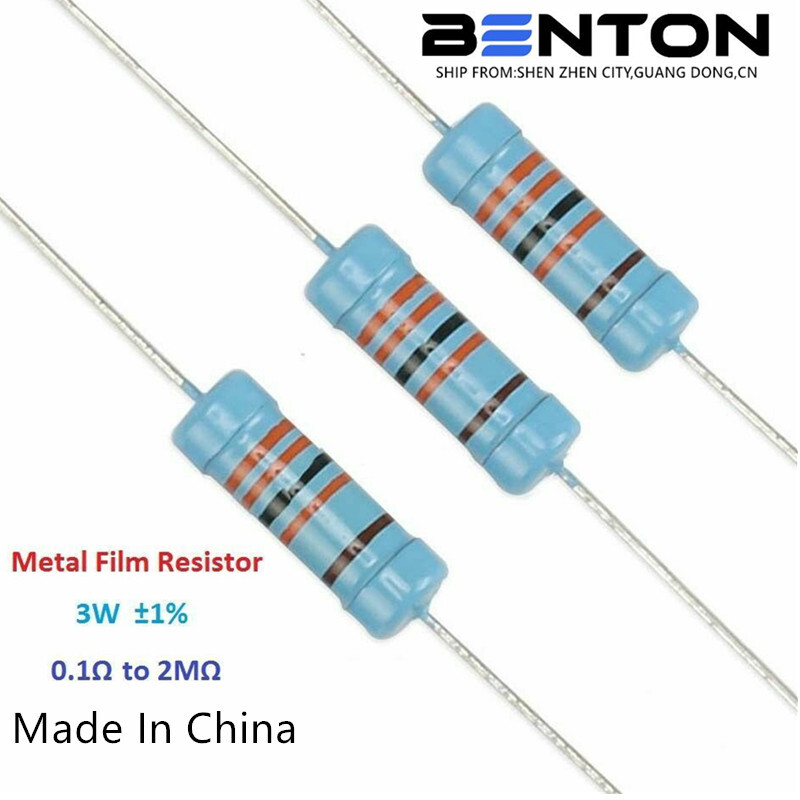 50PCS Metal Film Resistor 3W Tolerance ±1% Full Range of Values (0.1Ω to 2MΩ)