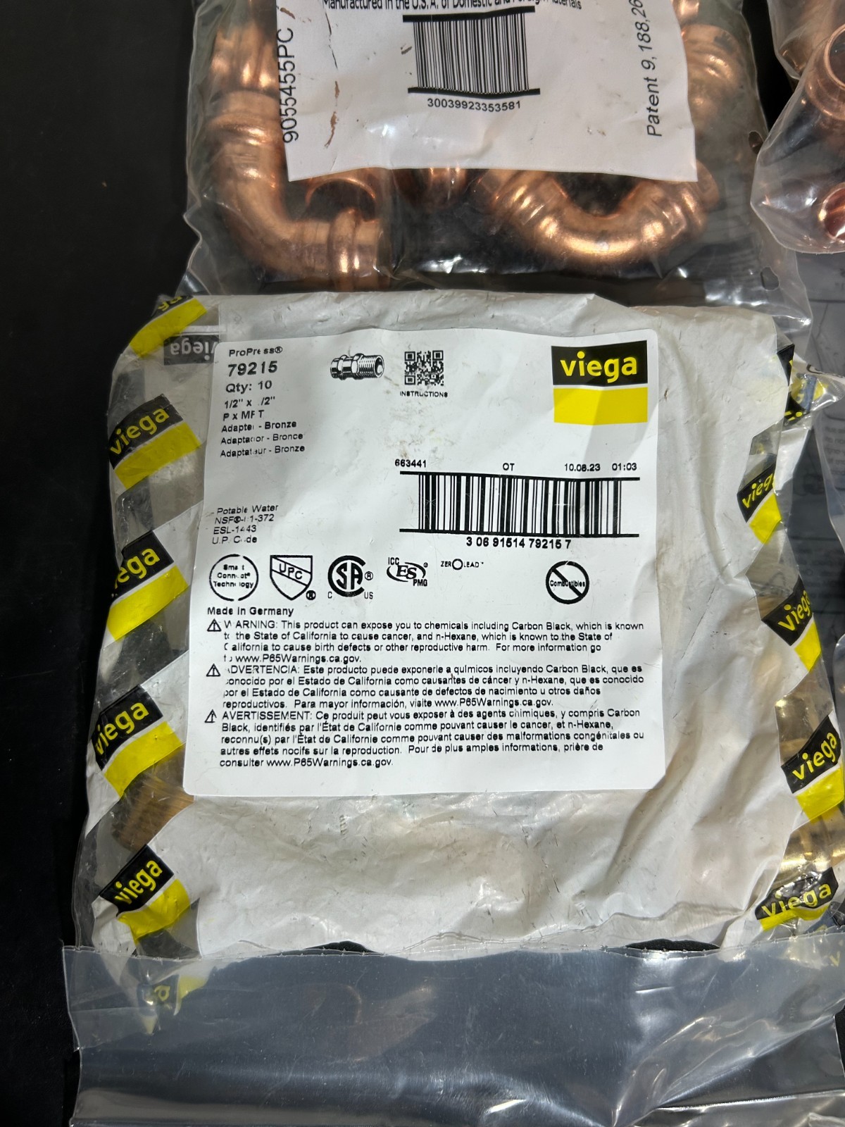NIBCO VIEGA PROPRESS 1/2″ COPPER FITTINGS QTY (120) NIB *USA+GER*