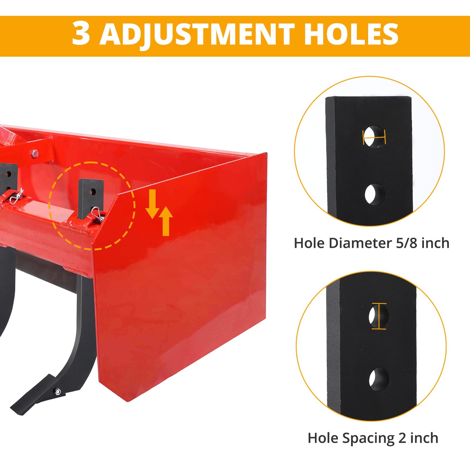 6 Pack 3 Holes Box Scraper Shank 16” Box Blade Shank Scarifier Shanks Teeth