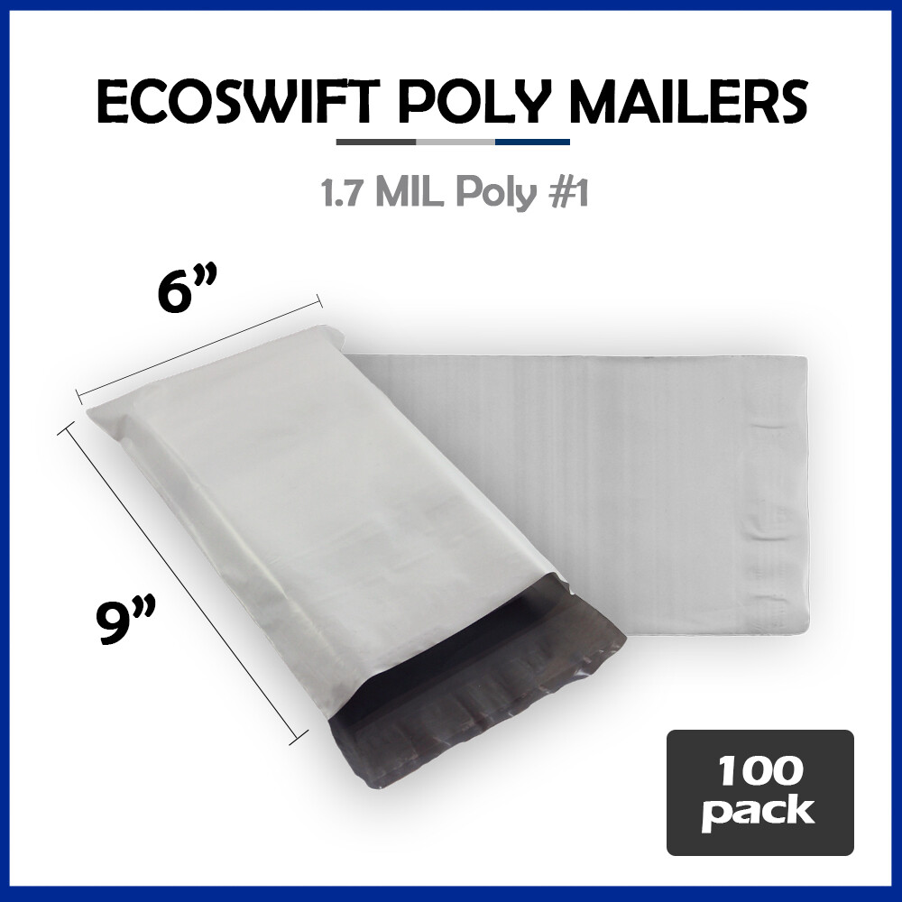100 6×9 EcoSwift Poly Mailers Plastic Envelopes Shipping Mailing Bags 1.7MIL