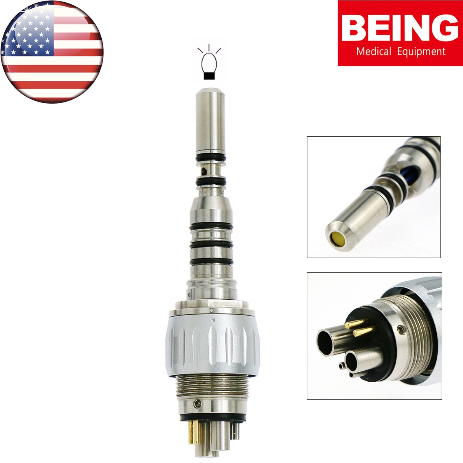 US BEING COXO Dental 45° Angle Surgical Handpiece Fiber Optic KAVO 6 Pin Coupler