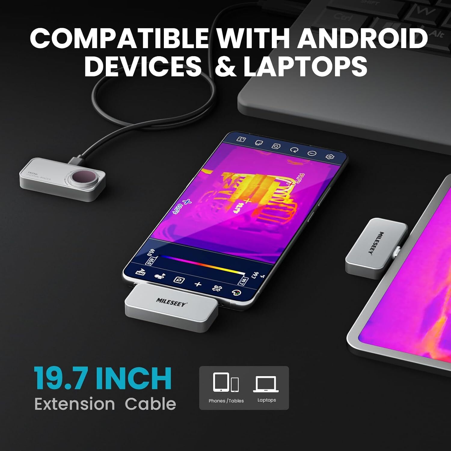 Mileseey 256 x 192 IR Thermal Imaging Camera for Android (USB-C) Smartphone