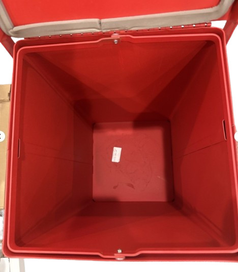 Detecto Step-On Can Waste Receptacle, 48QT 12 Gal, Red Bio-Hazard Flame Fire
