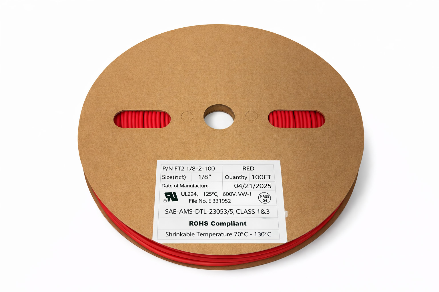 1/8″ ID Heat Shrink Tubing 100FT 2:1 Black Red White Clear UL RoHS