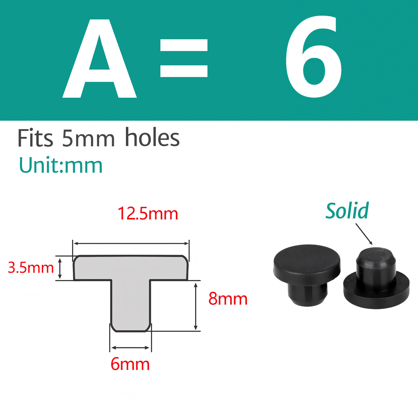Black Silicone Rubber Round Hole Plugs Blanking End Cap Tube Pipe Insert Bung