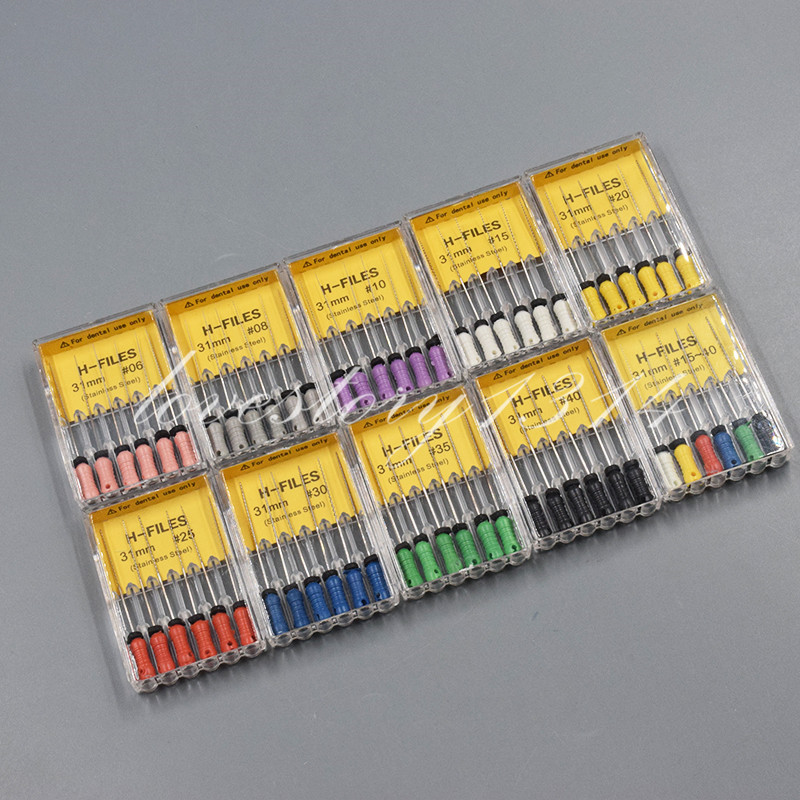 Dental Endo Root Canal Files K/H/R – FILES 21/25/31mm Stainless Steel Fit Mani