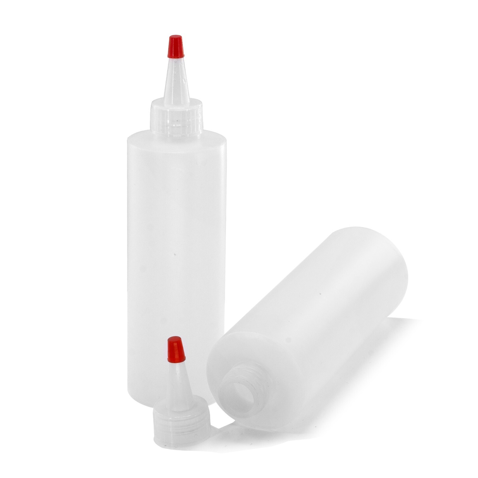 8oz Plastic Squeeze Bottles HDPE w/Yorker Tips (6-Pack) Empty Refillable Bottle