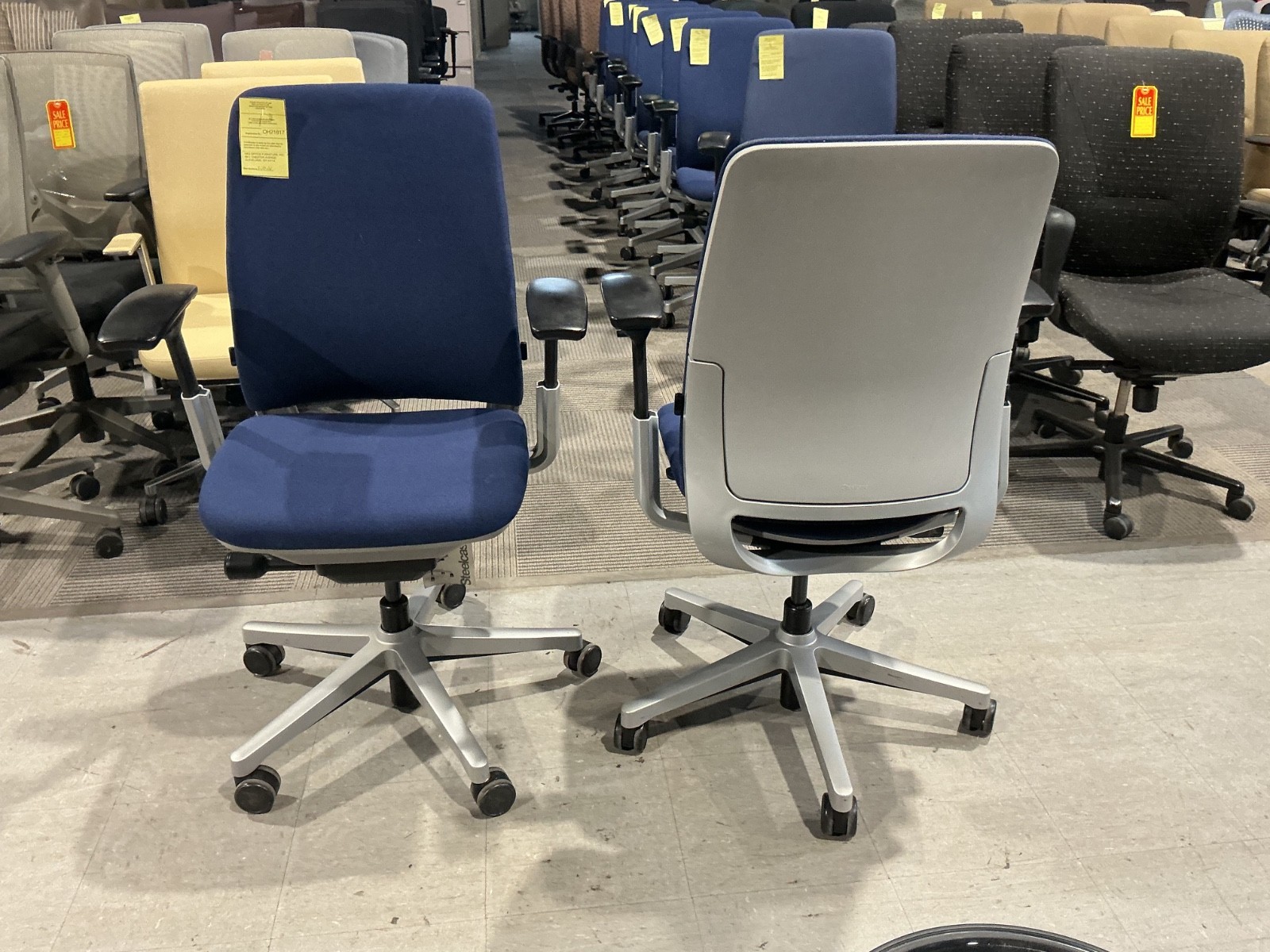 Steelcase Amia Office Chair w/ Blue Fabric and Gray Frame