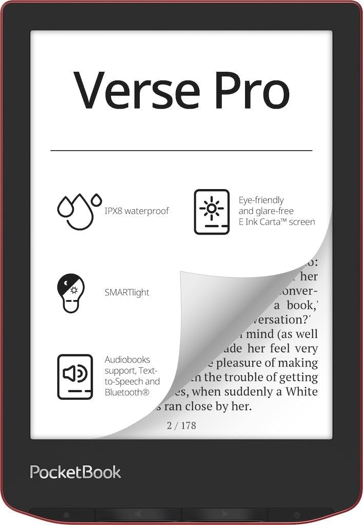 PocketBook Verse Pro E-Reader Waterproof, 6» E-Ink Carta™ HD Touchscreen, Azure
