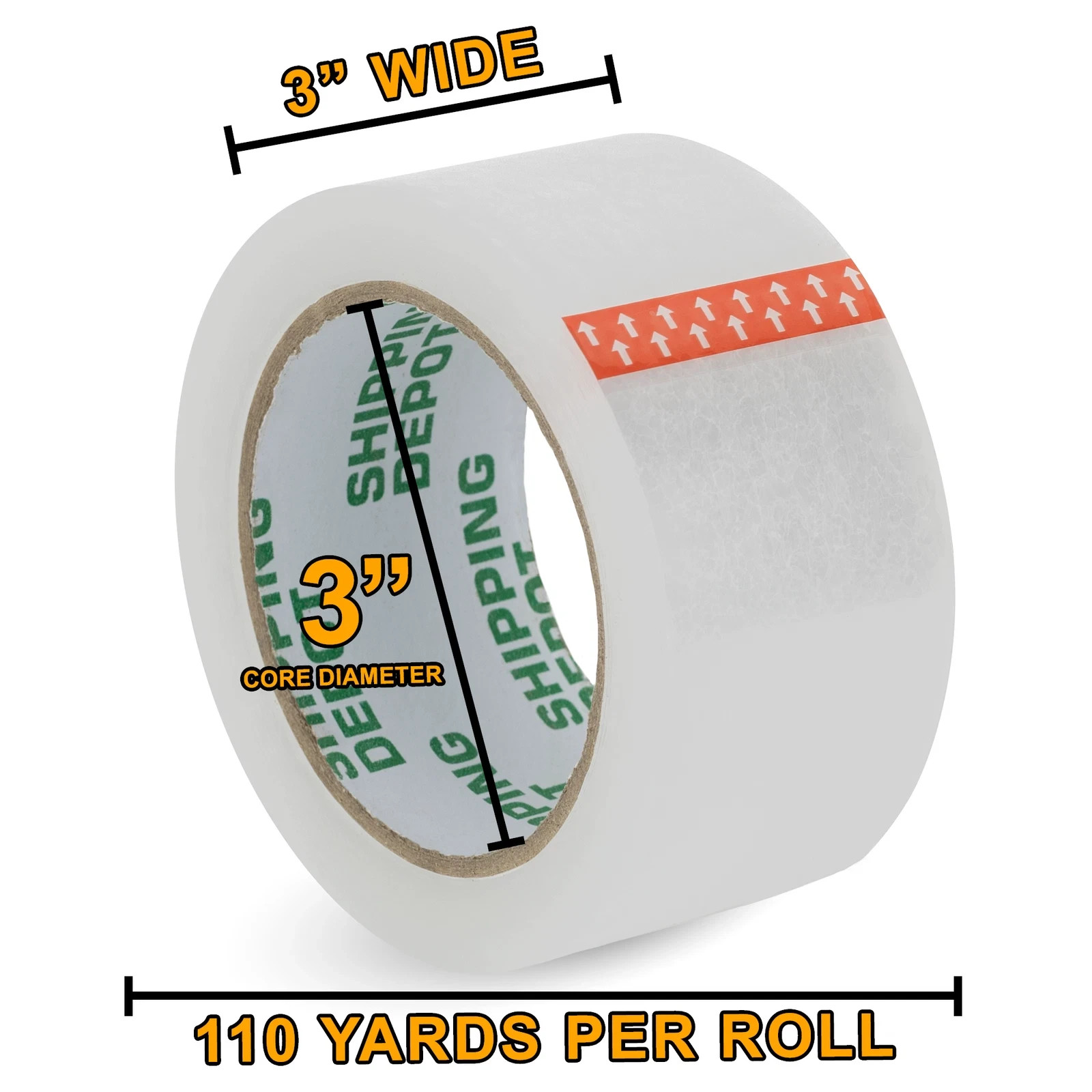 Shipping Depot Carton Box Sealing Clear Packing Tape 3″ x 110 Yds up tp 96 Rolls