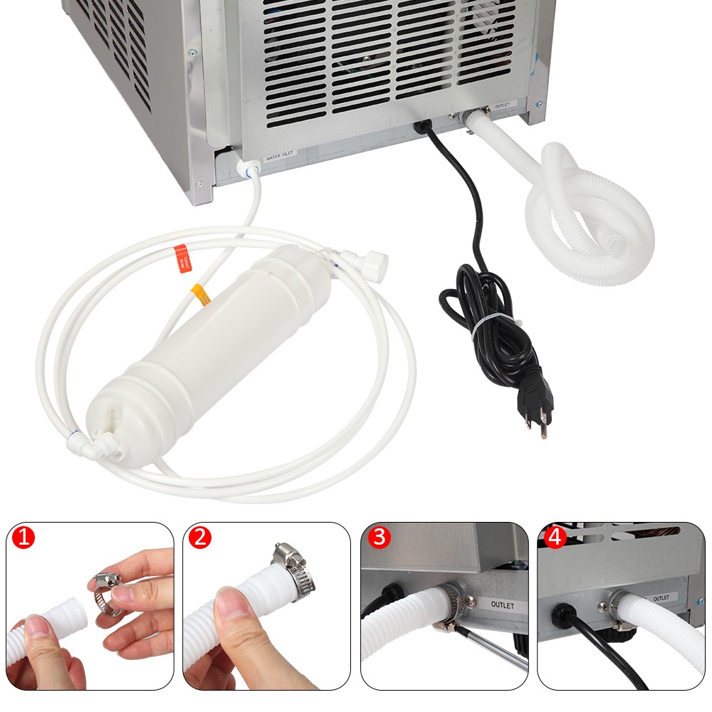 110lb Built-in Commercial Ice Maker Stainless Steel Bar Restaurant Cube Machine