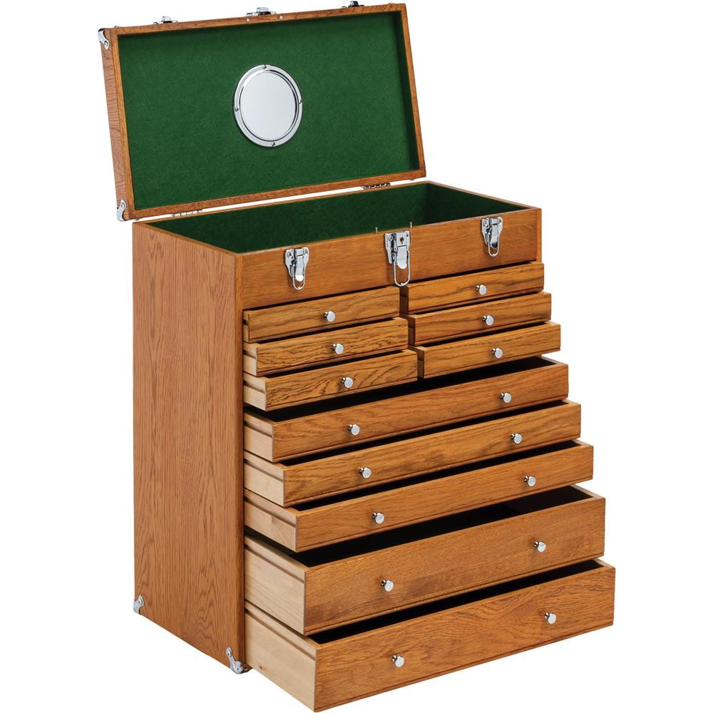 T34122 21-1/2″ 11-Drawer Red Oak Chest