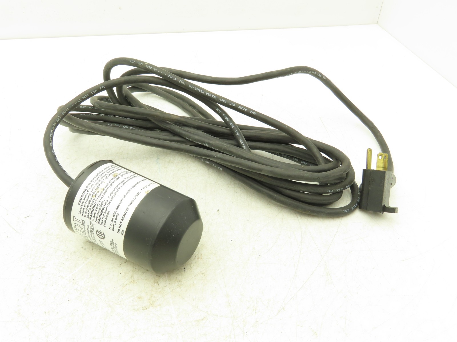 MDI GF10W20F1 Mechanical Float Switch 120VAC 20′ Cord Pump Duty Normally Open