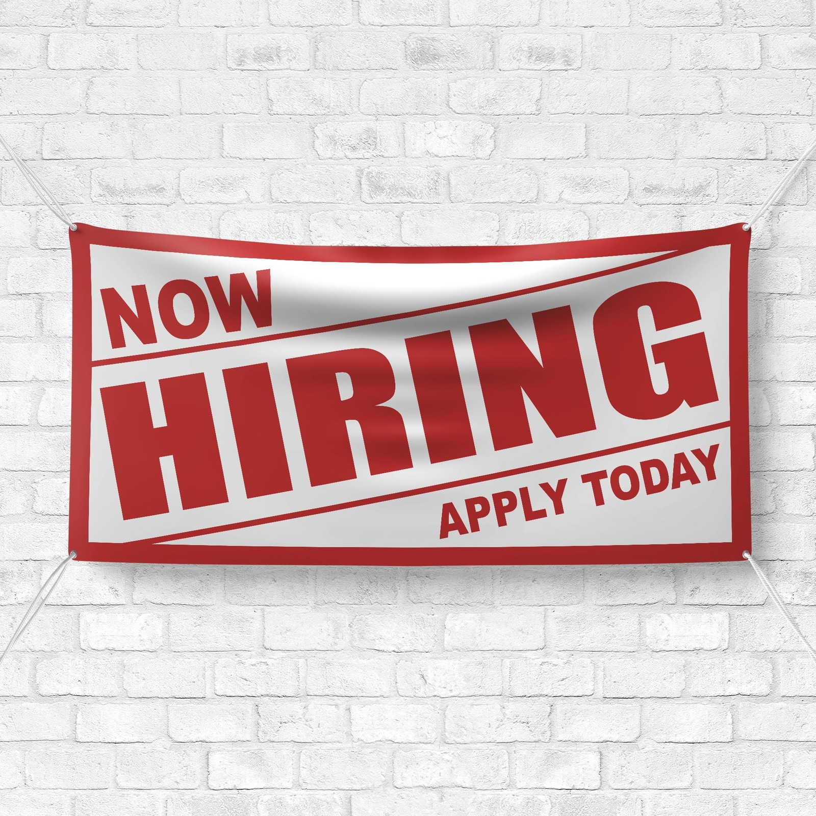 Now Hiring 13 oz HD Vinyl Banner Outdoor/Indoor Business Sign w/ Metal Grommets