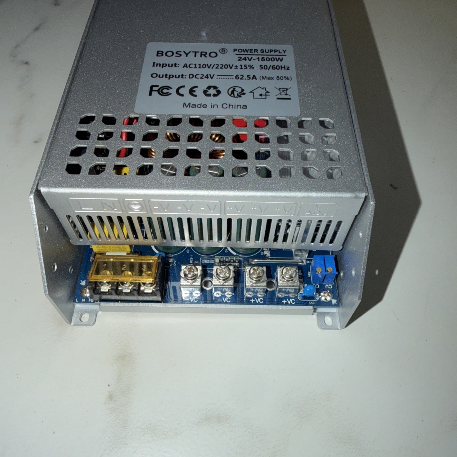 BOSYTRO 1500W Switching Power Supply 24V AC110/220V Enclosed Fan Protection