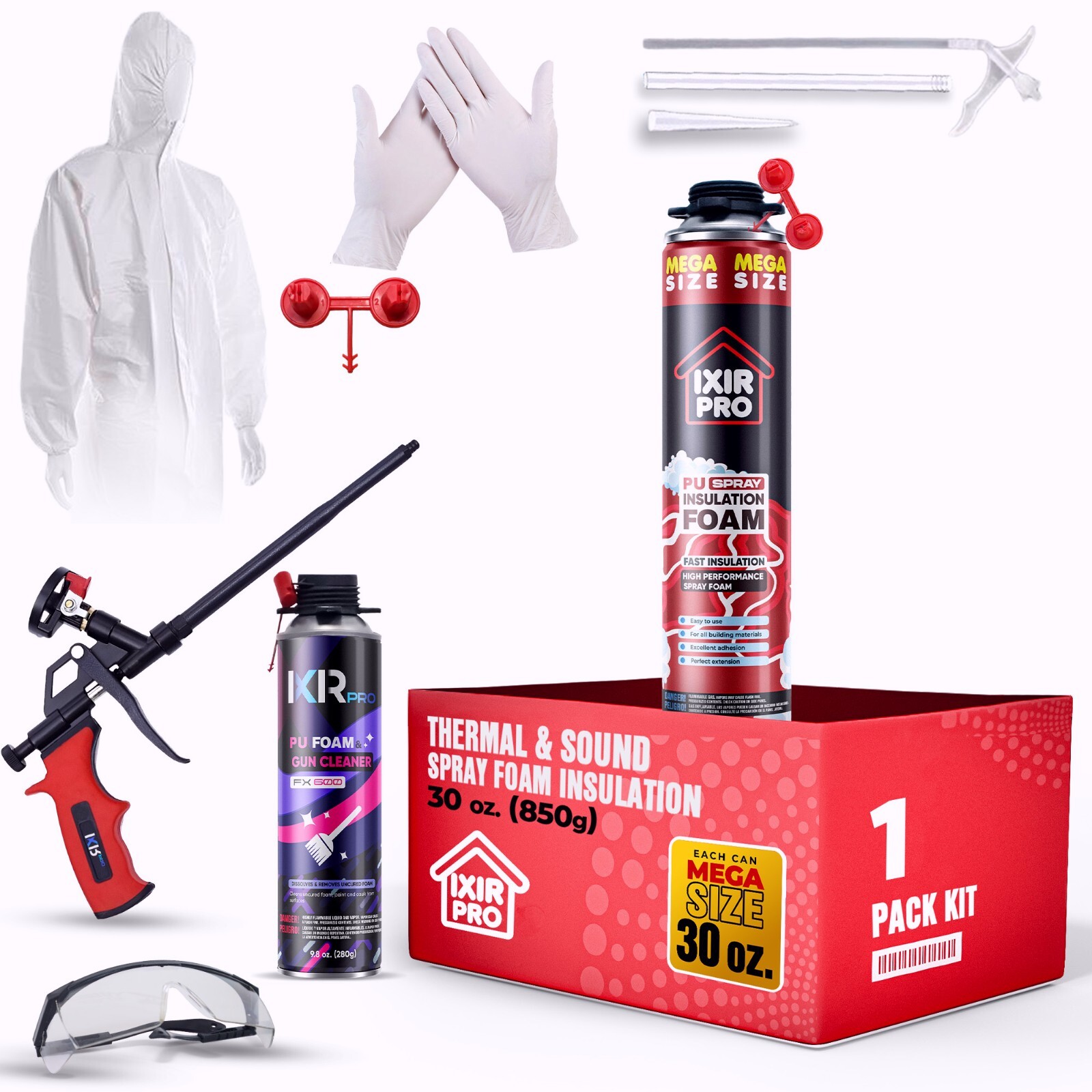 Spray Foam Insulation Kit (1 PK Kit-30oz) Expanding Sealant, Spray Foam